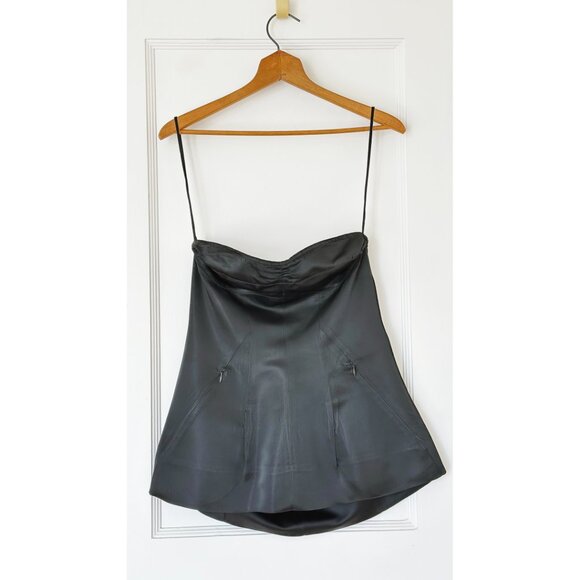Helmut Lang Black Satin Top Bustier 1995 Vintage Archive 90s Made In Italy - Picture 2 of 16